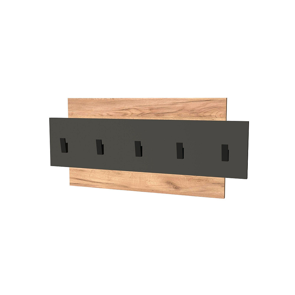 Вешалка настенная Эверест Нордик-800 80х3х36 см Графит + Дуб крафт золотой (DTM-5520) Львов - изображение 4