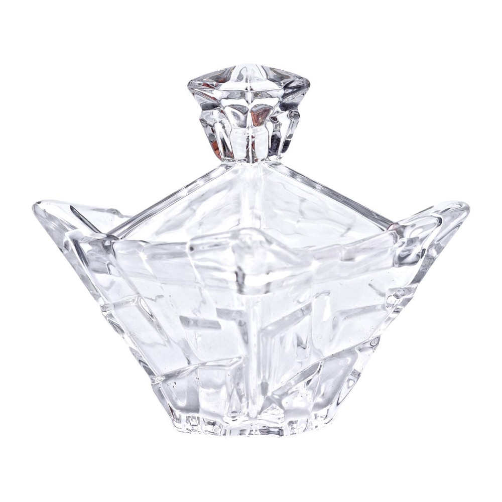 Yiwu Цукорниця з кришкою 10×10×12 см ваза цукорниця квадратна скляна HP-4-118 Киев - изображение 3