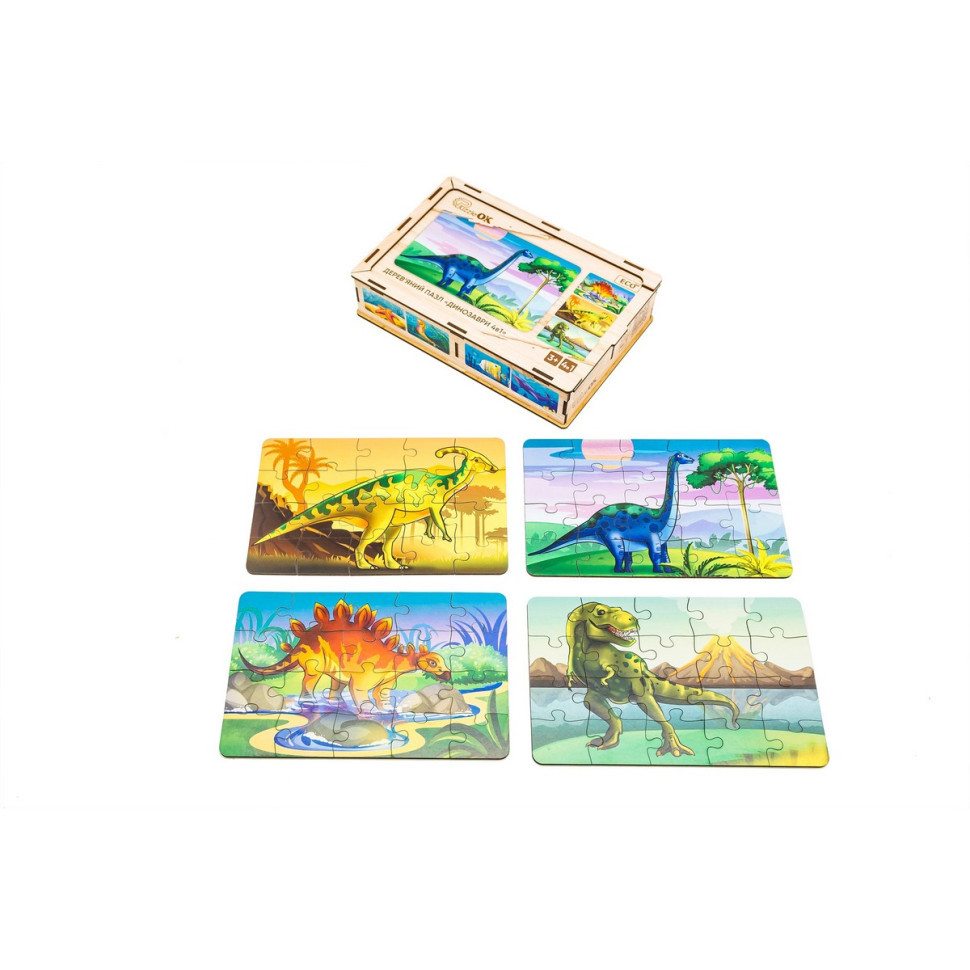 Деревянный детский пазл 4в1 