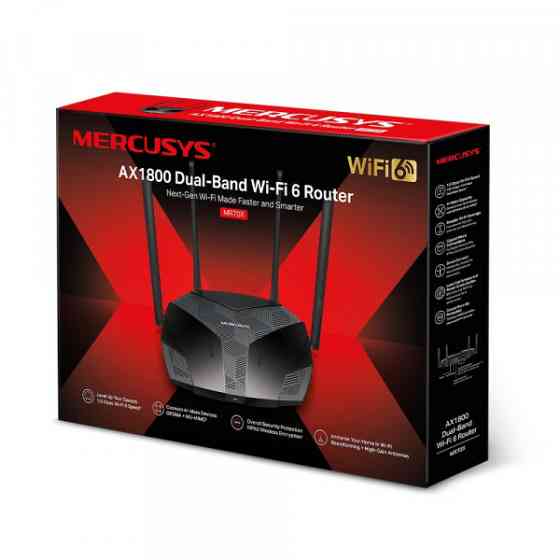 Маршрутизатор Mercusys MR70X, AX1800 3xGE LAN 1xGE WAN MU-MIMO OFDMA (MR70X) Киев