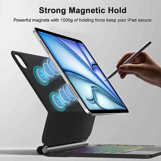 Magic Keyboard для iPad Air 13 (M3 2025, M2 2024) и iPad Pro 12.9 (3–6) Slim магнитная с трекпадом UK Киев