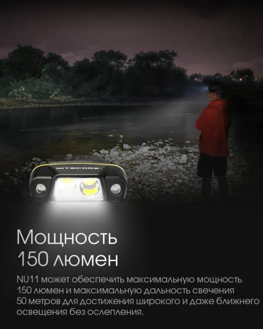 Ліхтар на кепку Nitecore NU11 з датчиком руху та універсальним кріпленням Вінниця - фото 10