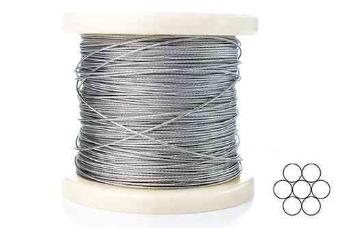 Трос 1мм DIN 3052 (1х7) нержавеющий А2 200м APRO Ровно