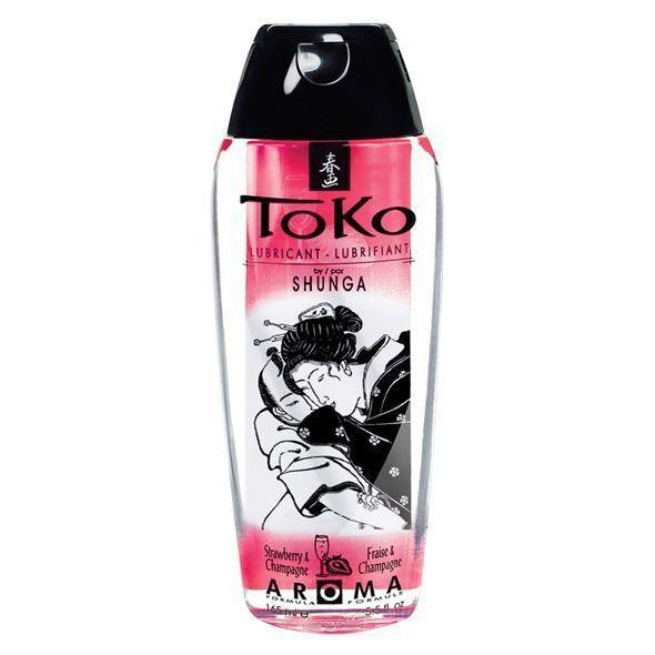 Лубрикант на водной основе Shunga Toko AROMA – Sparkling Strawberry Wine (165 мл), не содержит сахара Sex Aura Киев - изображение 1