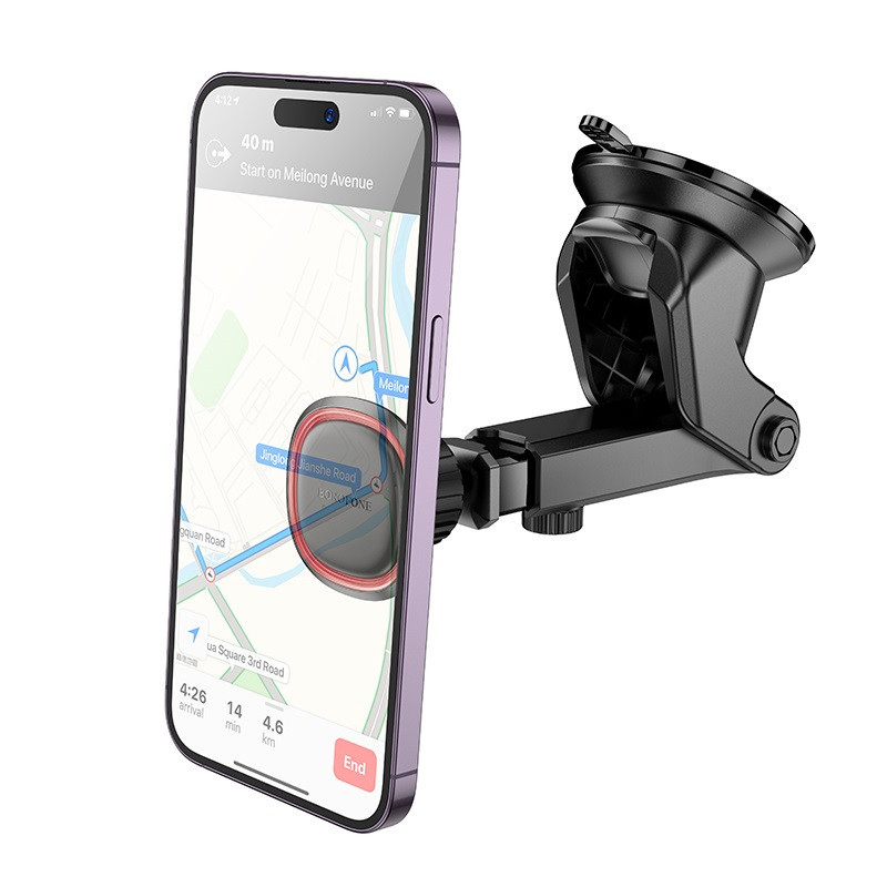 Автотримач для телефона BOROFONE BH125 Roman magnetic car holder (center console) Black and Red Київ - фото 6