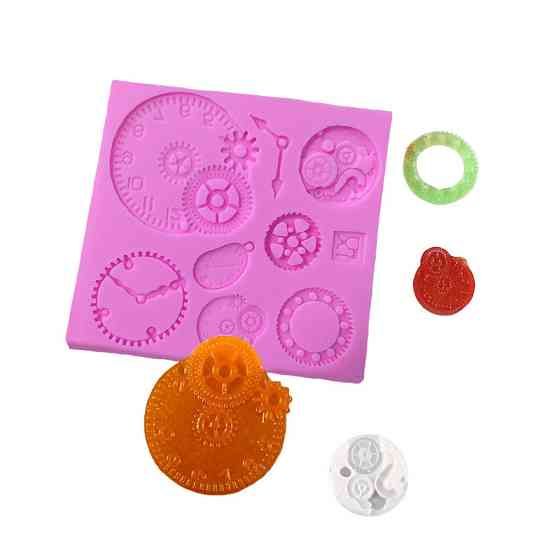 Молд силиконовый Механизмы часы 89 на 85 мм розовый Киев