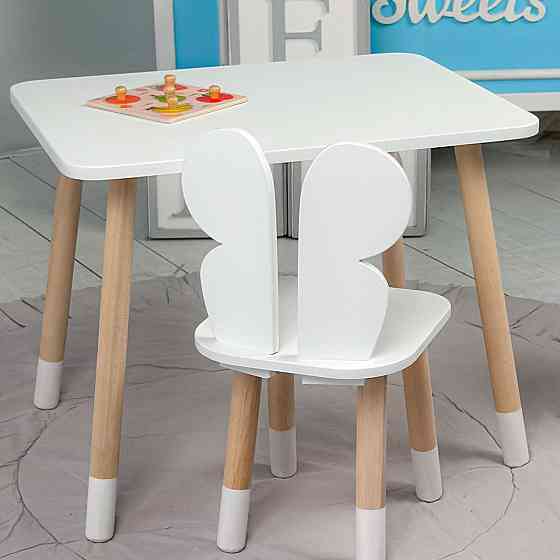 Стіл і стілець "Метелик" для дівчинки, білий Київ