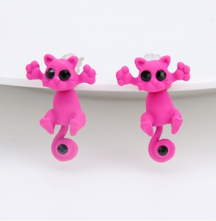 Сережки рожеві "Коти" (яскравіше ніж на фото) Київ - фото 2