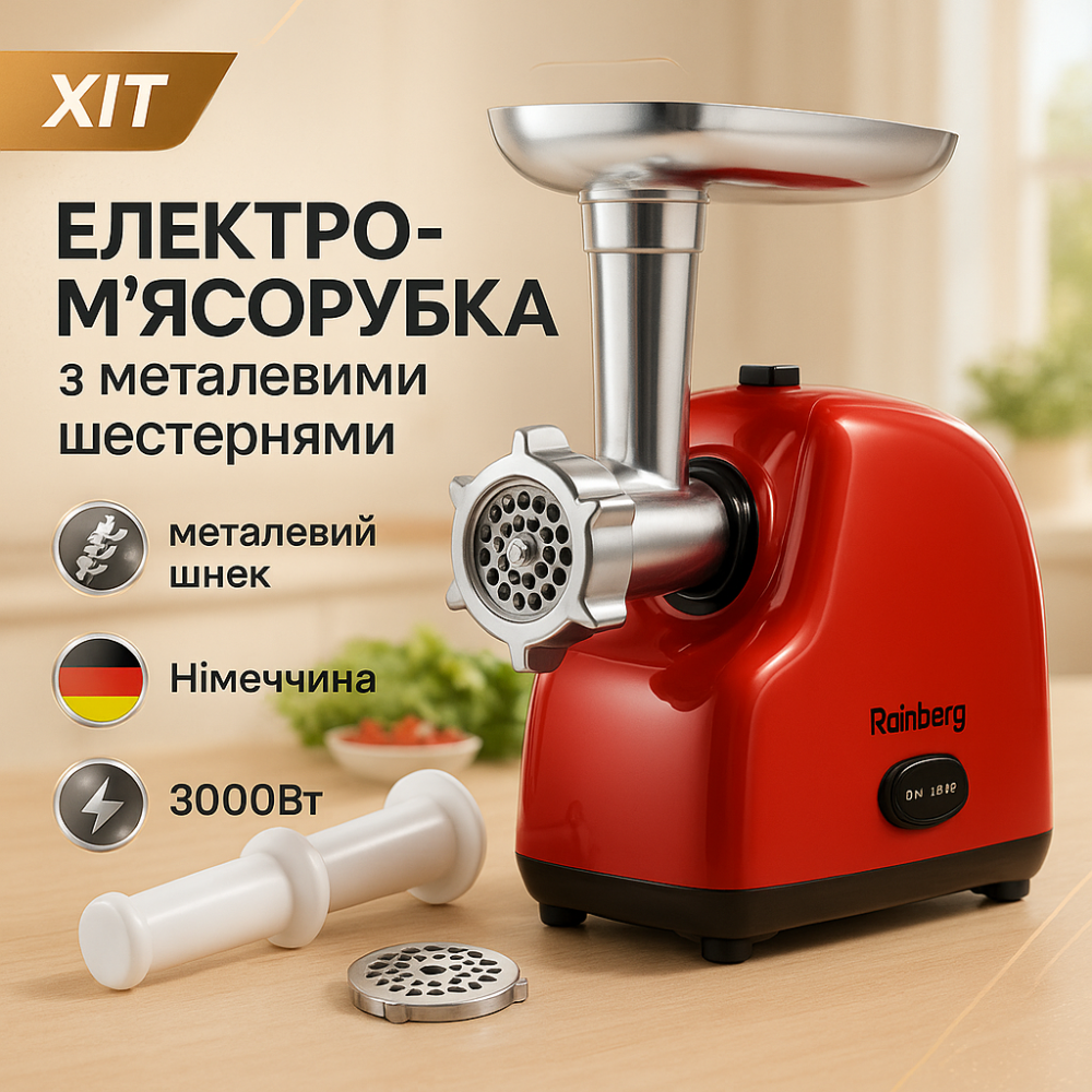 Електром'ясорубка з насадками для соку і ковбас, М'ясорубка для сосисок М'високої потужності BD-57 Львів - фото 13
