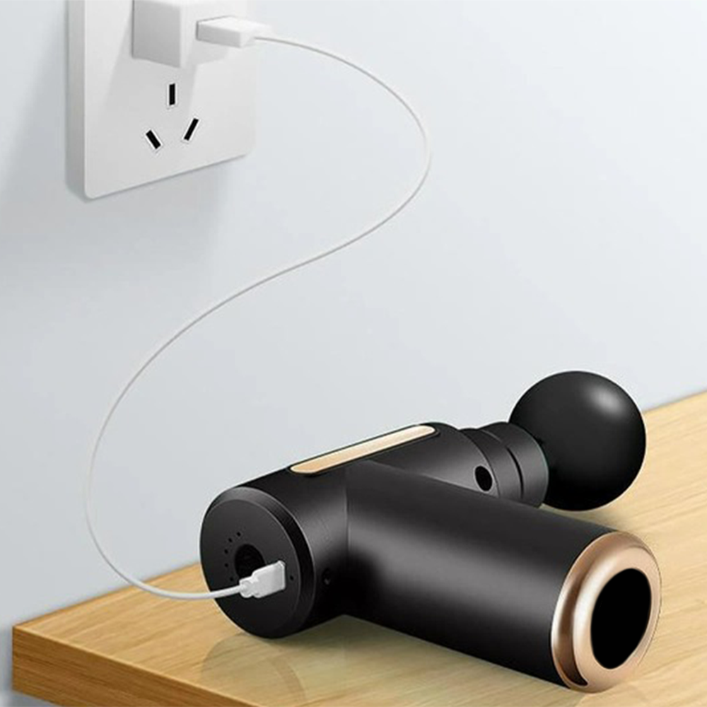 Перкуссионный массажер с 4 насадками Gun Massager, Черный / Ручной массажер / Массажер для тела Киев - изображение 8