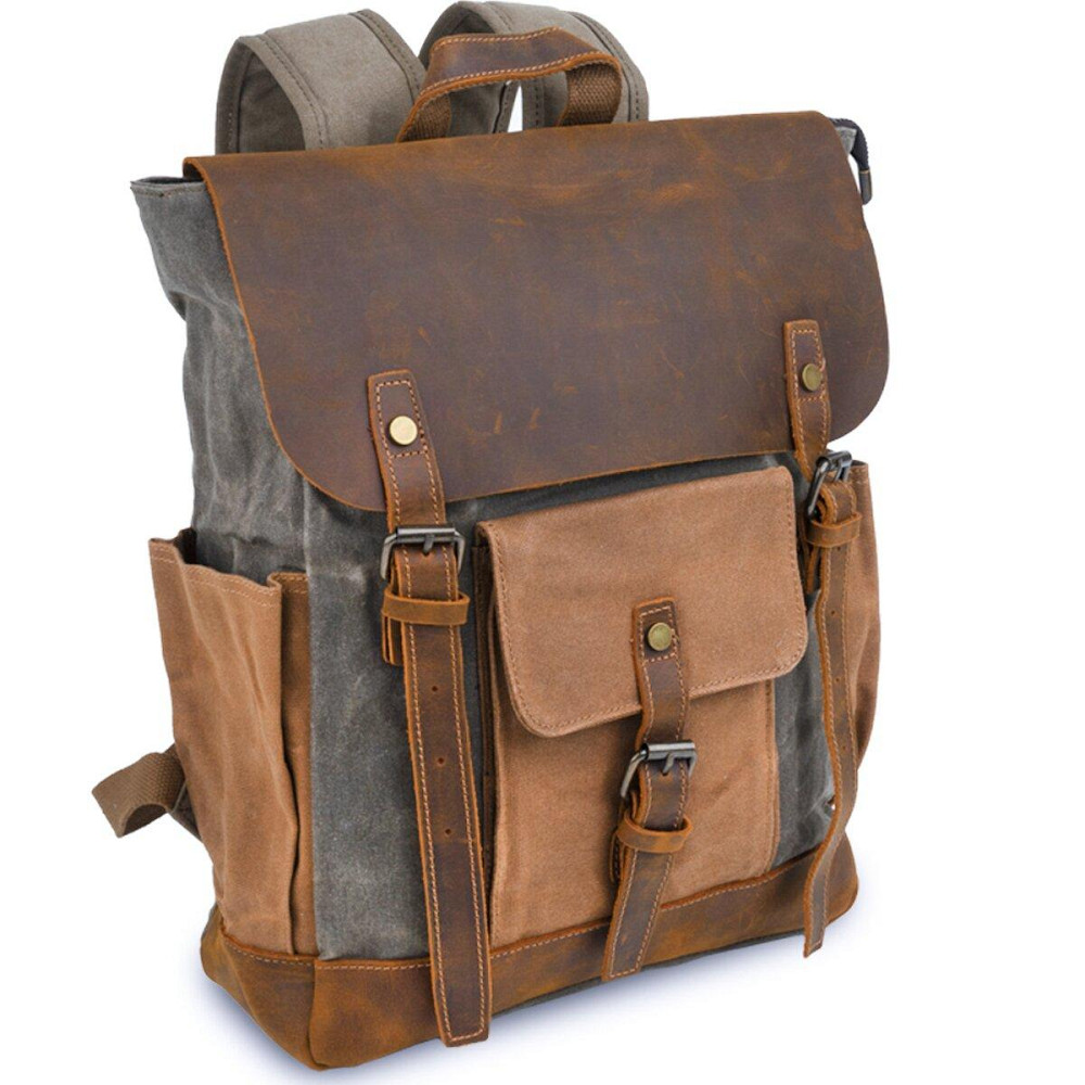 Рюкзак комбинированный дорожный Vintage 20113 Серый Киев - изображение 1