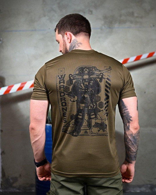 Тактична потовідвідна футболка War Drones oliva ПП7634 Одеса - фото 1