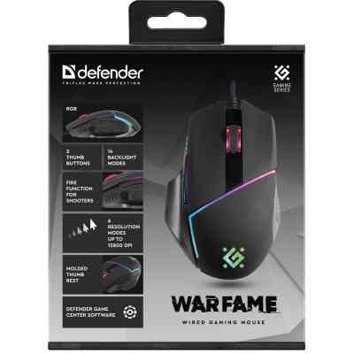 Мышка Defender Warfame GM-880L USB Black (52880) Винница