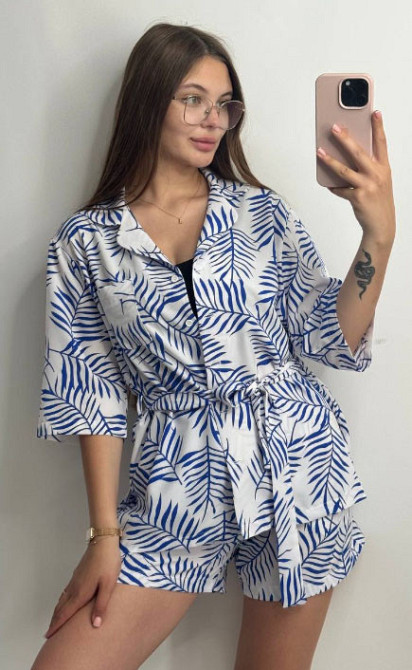 Костюм жіночий літній штапель-шовк Білий XS-S Харків - фото 5