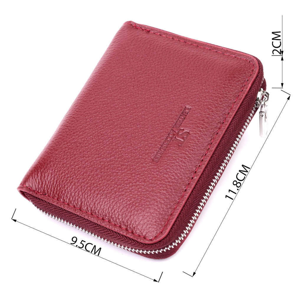 Симпатичный кожаный кошелек для женщин на молнии Бордовый (ST Leather) Киев - изображение 7