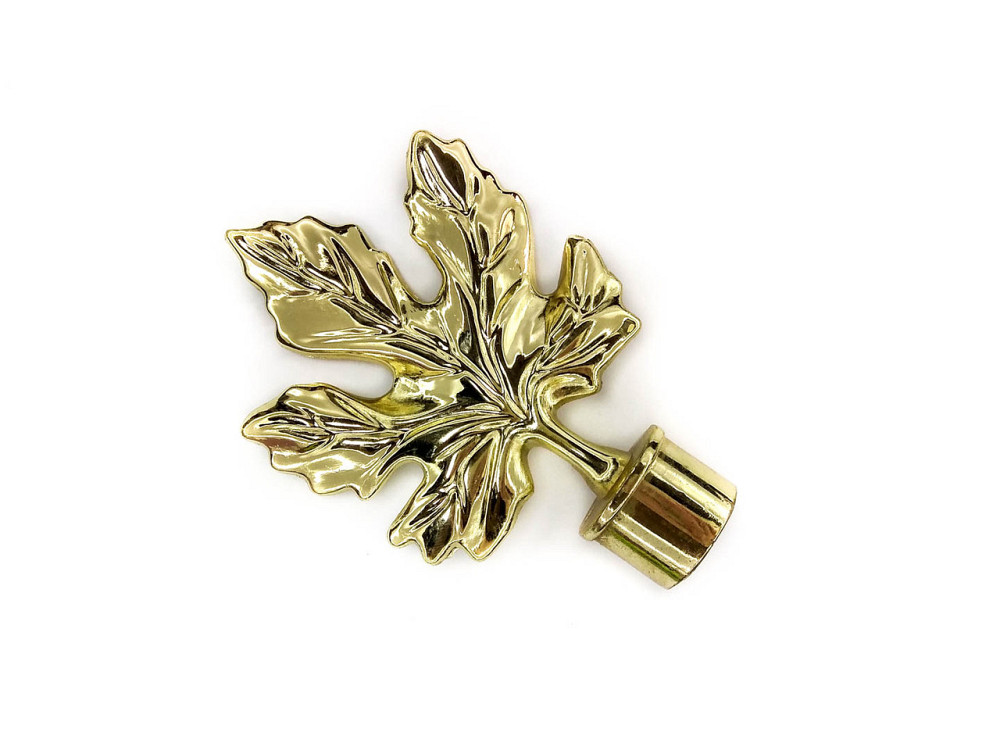 Наконечник для металевого карниза "Листок Клена" (колір золото, діметр 16 мм; 19 мм) Бровари - фото 2