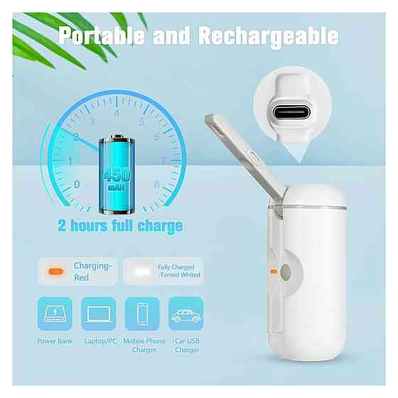Портативне біде підмивач душ-спрей LUOOV Compact Bidet Sprayer 500 мл перезаряджуване ручне біле ABS силікон для подорожей Київ