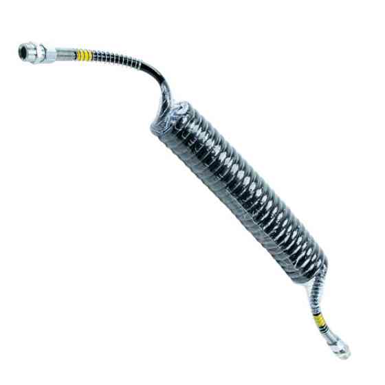 Шланг повітряний (чорний) 4,5м м22х1,5 жовтий спіральний наконечник Мукачево