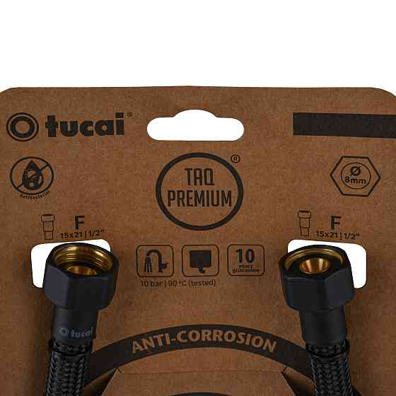 Шланг водяний TUCAI TAQ PREMIUM GRIF 1/2″x1/2″ BВ 0,4м.АНТИКОР. ACB HG-1212-400  (Чорний Мат) 209969 Луцк