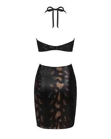 Платье под змеиную кожу Obsessive Vivianty dress XS/S, черное Sex Aura Киев