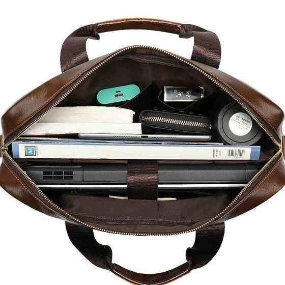 Сумка мужская под ноутбук Коричневая (Vintage) Киев