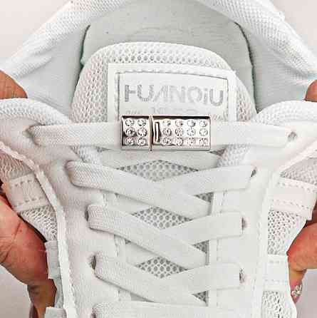 Шнурки эластичные без завязок с магнитной застежкой со стразами Смела