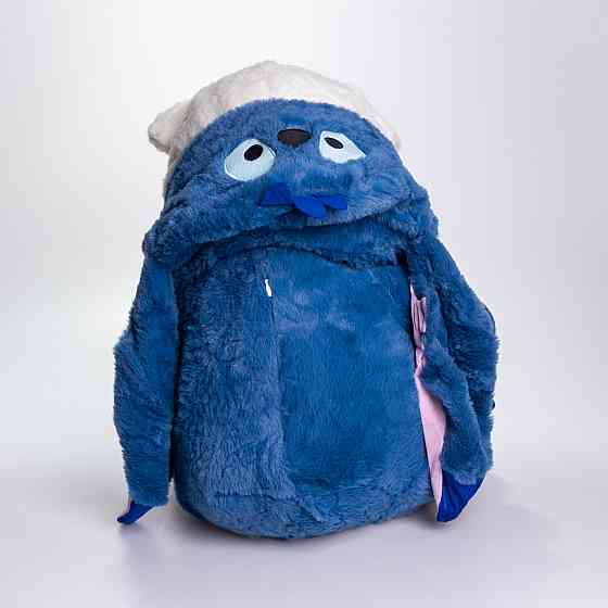 М'яка іграшка-плед, подушка 3 в 1 Ведмедик Тедді в костюмі Стіча плед в іграшці 40×35×15 (см) Синій 520-2BL Коломия