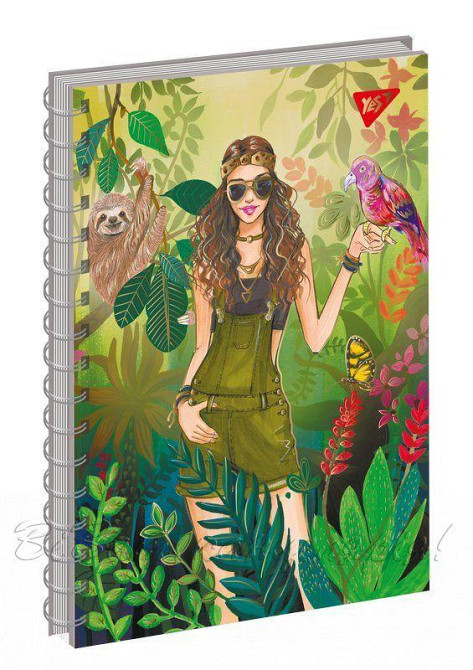 Зошит для записів А5/96 кл. од. спіраль, фольга золото YES "PRETTY WOMEN" крафт білий 681598, шт Київ - фото 1