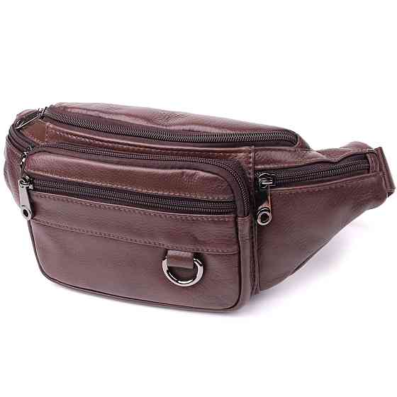 Практичная бананка для мужчин из натуральной кожи Vintage sale_15107 Темно-коричневый Киев