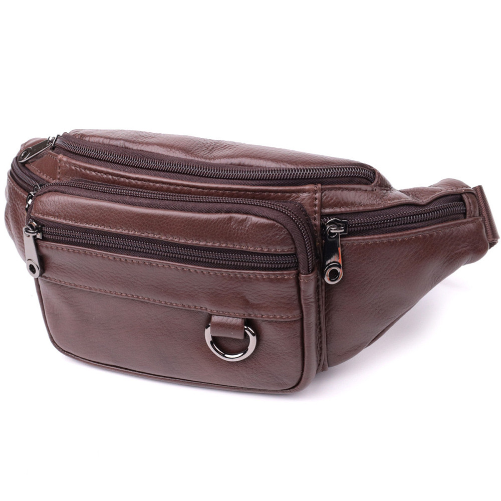 Практичная бананка для мужчин из натуральной кожи Vintage sale_15107 Темно-коричневый Киев - изображение 1