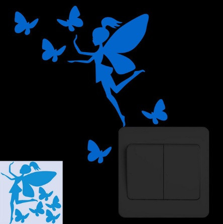 Люминесцентная голубая наклейка 