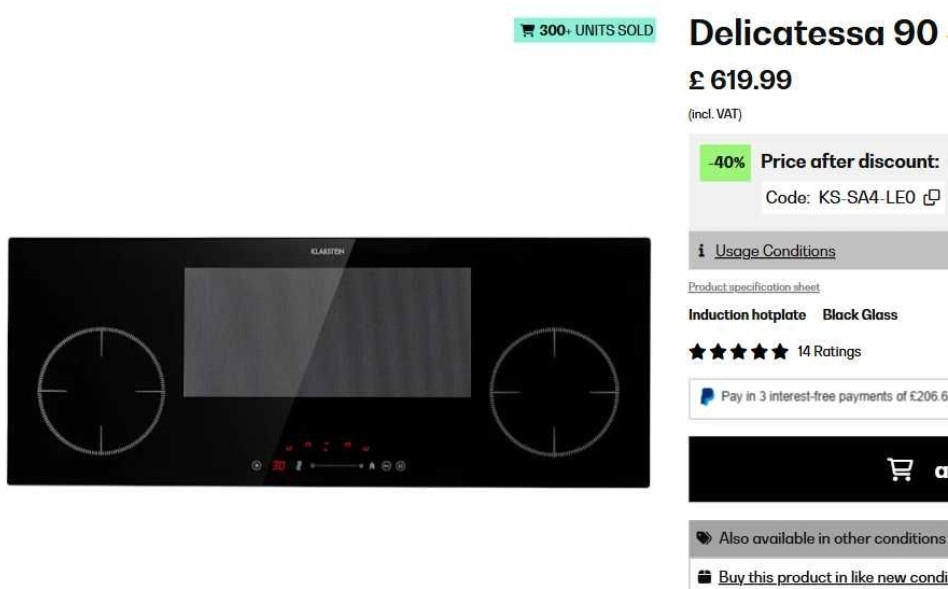 Плита Індукційна 4-зонна. KLARSTEIN Delicatessa 90 Sim 90x6.3 x35см. Харків - фото 7