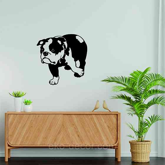 Декоративне настінне Панно «Бульдог», Декор на стіну 90*90 см, Чорний Київ