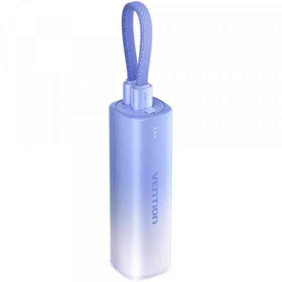 УМБ Vention 5000mAh 20W PD, USB-C In/Out, Lightning In/Out, with cable, Gradient Blue Київ