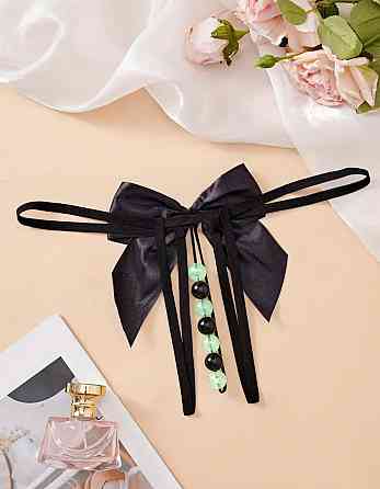 Труси з намистом фосфорні жіночі oversize чорний Київ