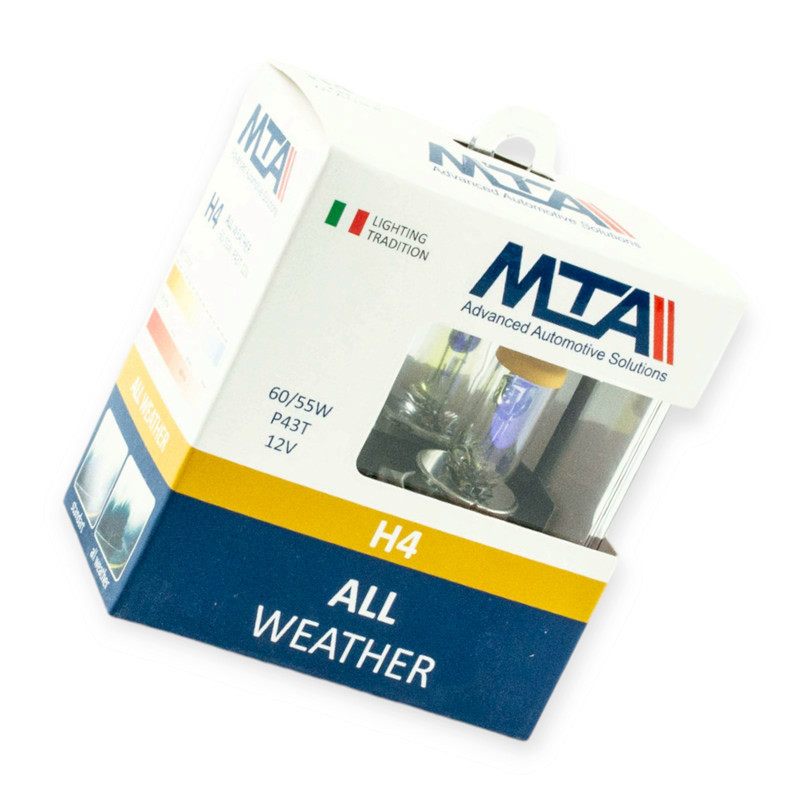 Автолампа 12V 60, 55 (43) MTA ALL Weather (2шт) хамелеон H4 Мукачево - фото 1