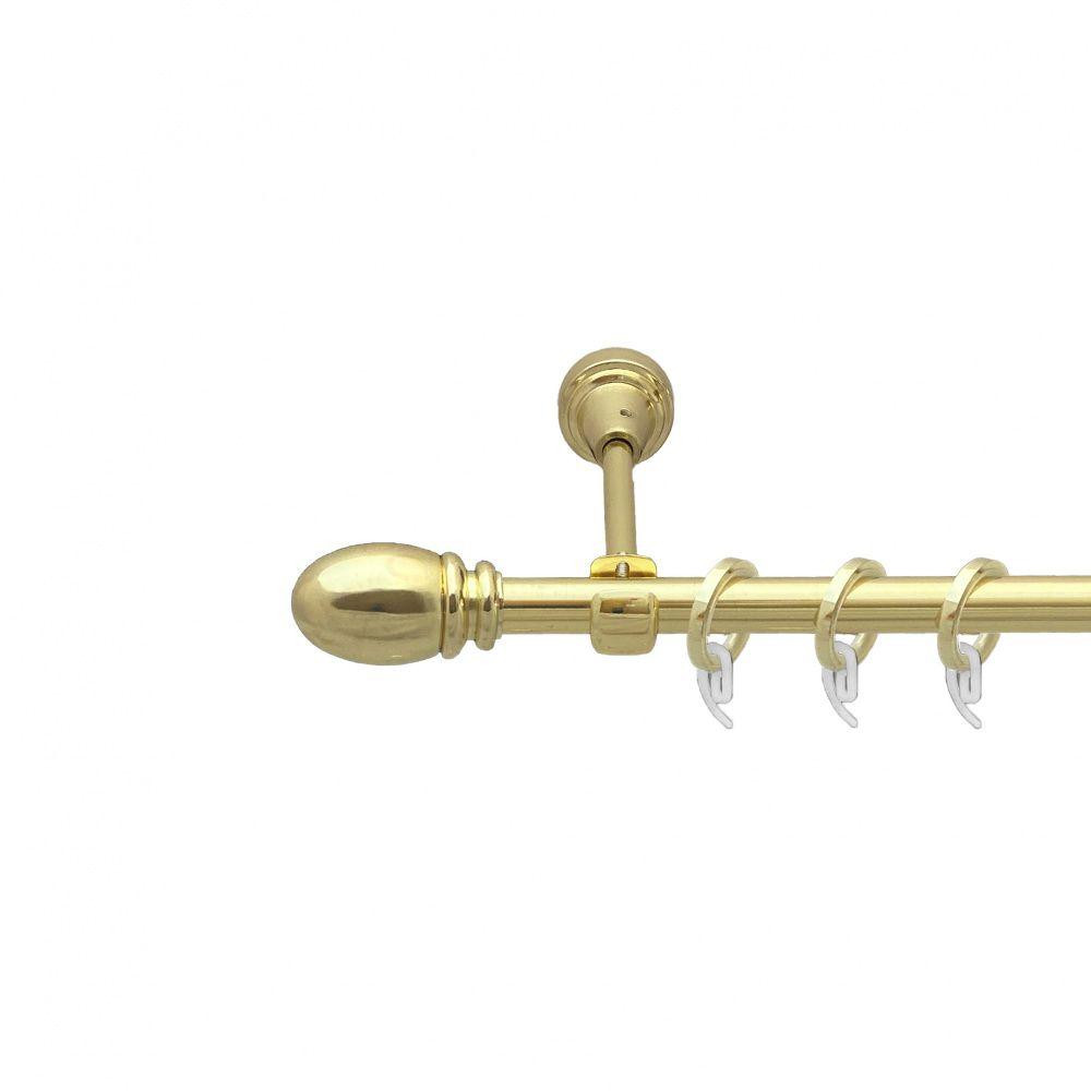 Карниз Orvit Белуно металевий однорядний відкритий гладка труба кільце фасонне металеве  Золото 16 мм 300 см (7751845) Львів - фото 1