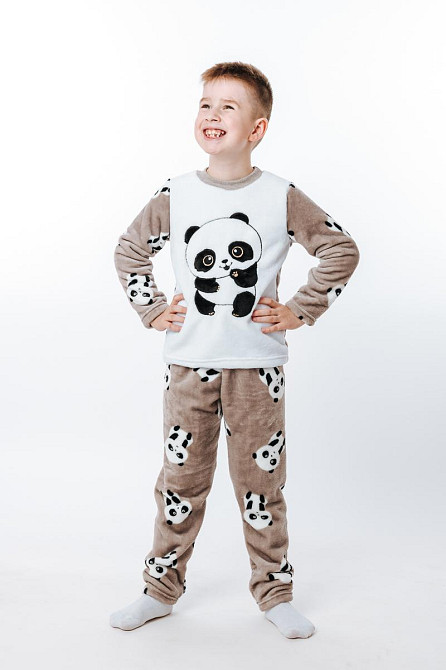 Піжама дитяча, тепла, кавова, топ 110 Крохатушка одяг Київ - фото 1