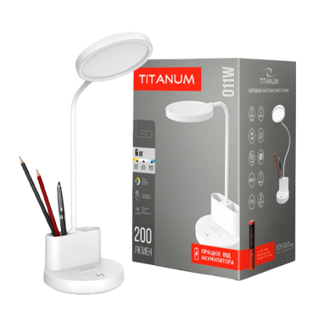 Лампа настільна LED 6W 2700-6000К 220V з акумулятором TLTF-011W Titanum Житомир
