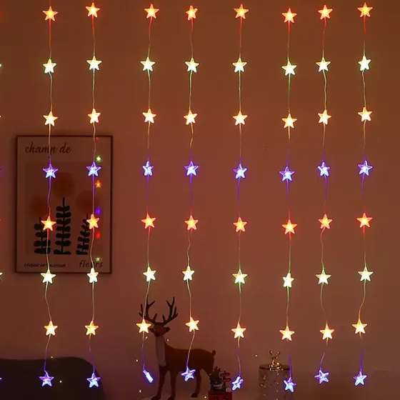 Гирлянда Штора Звезды от USB,3х3м,Разноцветная SBR Киев