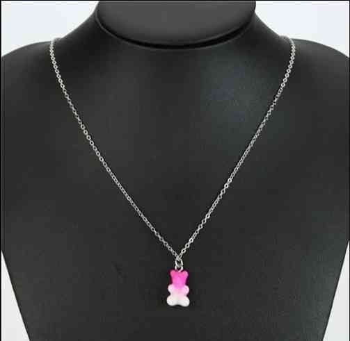 Подвеска мармеладный мишка, малиновый (чуть отличается от фото) - длина 48см, смола, цинковый сплав Киев