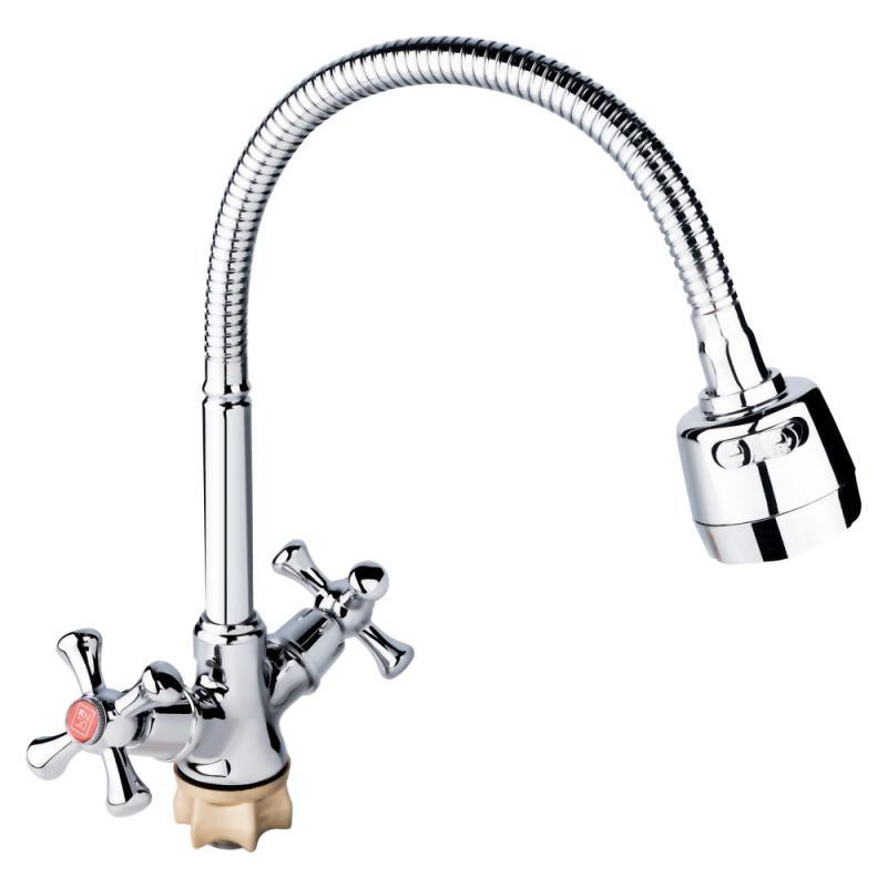 Змішувач для кухні Lidz (CRM) 75 21 271F-4 з гнучким (рефлекторним) виливом Київ - фото 1