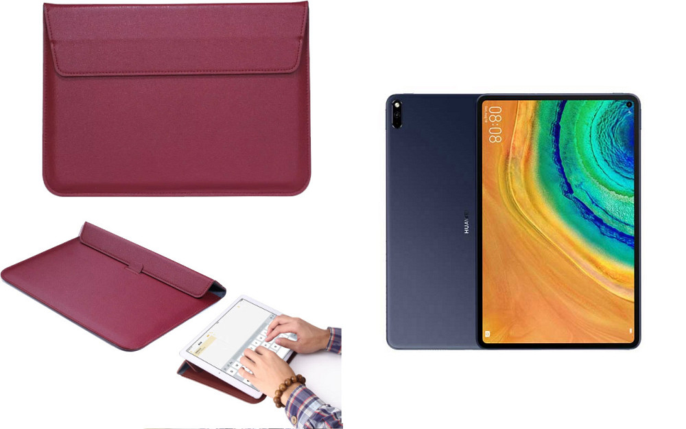 Чехол-конверт VitoCase для Huawei MatePad 10.8 2021, с функцией подставки для планшета Бордовый Киев - изображение 1