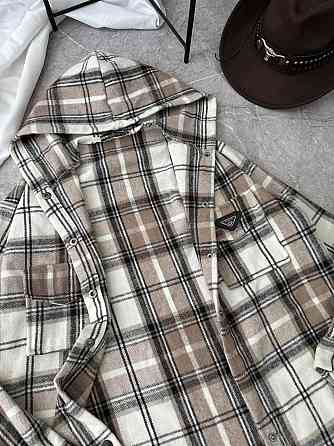 Жіноча повсякденна сорочка в клітинку з капюшоном турецький кашемір Моко, 48/52 Одеса