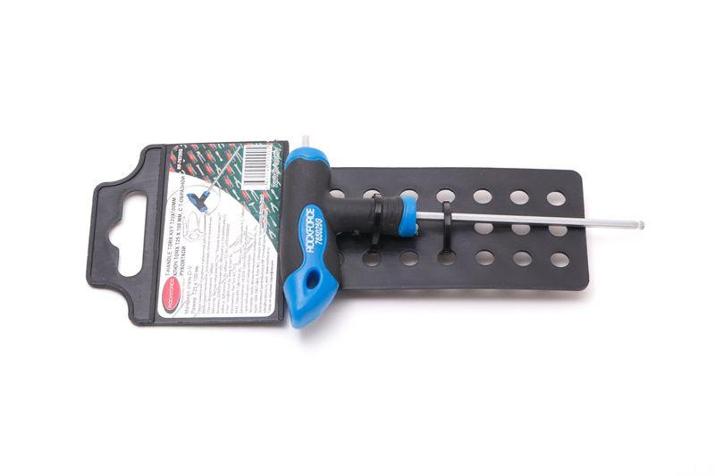 Ключ Т-образный 6-гранный с шаром и прорезиненной рукояткой H2.5x75мм, на пластиковом держателе ROCKFORCE Одесса - изображение 1