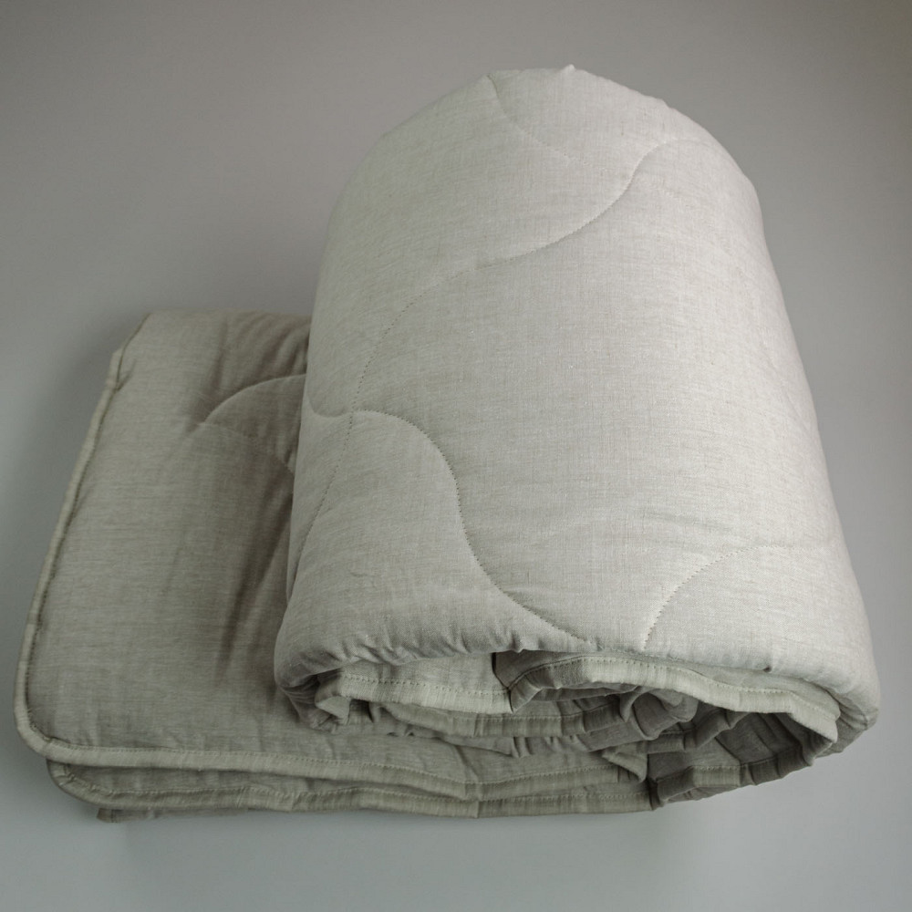 Ковдра конопляна зимова покриття Льон YouStar полуторна 140х210 см (Сірий) Суми - фото 5