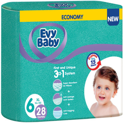 Підгузки Evy Baby XL Twin (16+ кг) 28 шт (8683881000233) Вінниця - фото 1