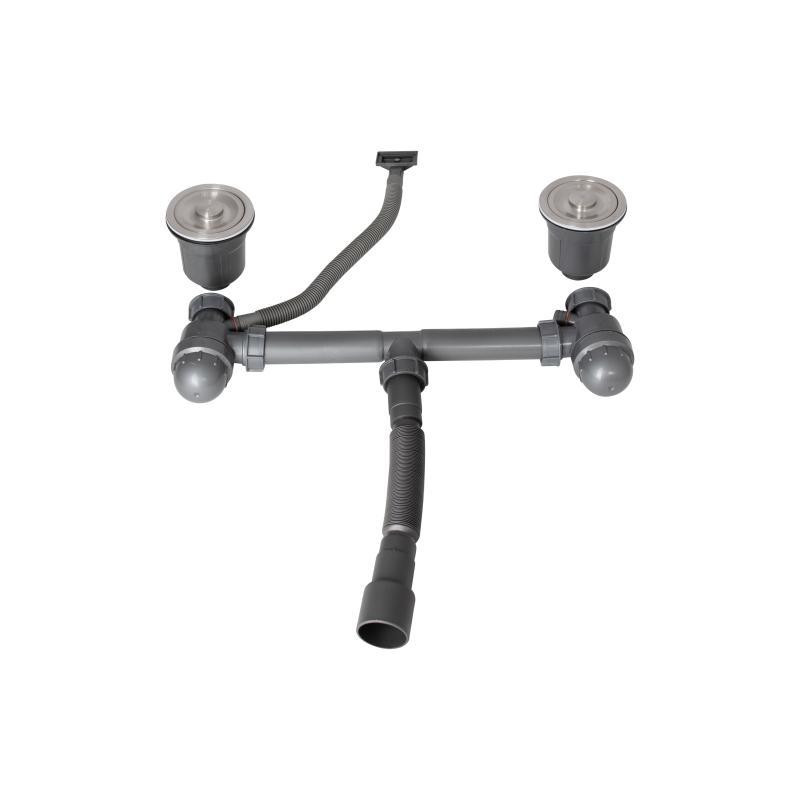 Мойка для кухни с нержавеющей стали на две чаши интегрированная Lidz Handmade H7843 Brushed Black PVD черная Киев - изображение 8