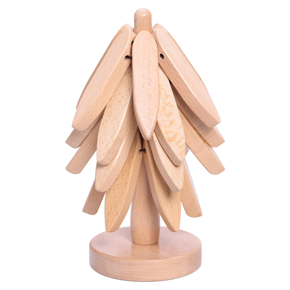 Набір підставок під гаряче з дерева 3 шт Ø19 (см) + тримач підставки на стіл під гаряче HB-40-4BE Коломия - фото 4