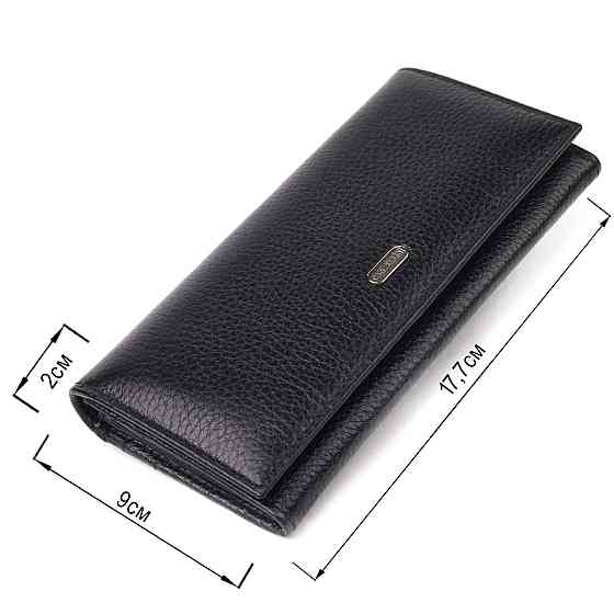 Классический женский кошелек из натуральной зернистой кожи CANPELLINI 21658 Черный Киев